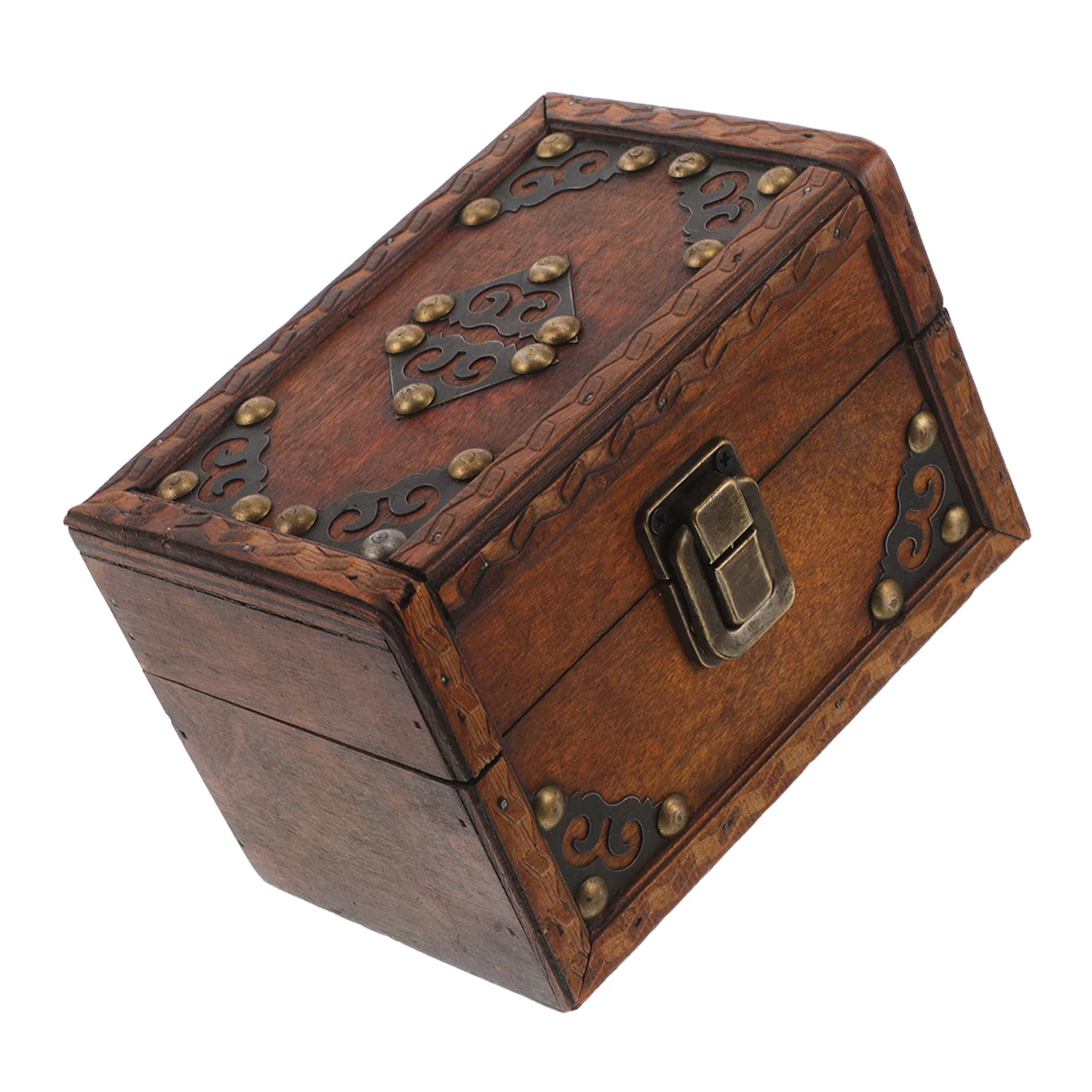 목재 보석함 빈티지 스타일 콤팩트 수납함 목걸이 반지 귀걸이 장신구 데스크탑 화장대 기념품 보관함