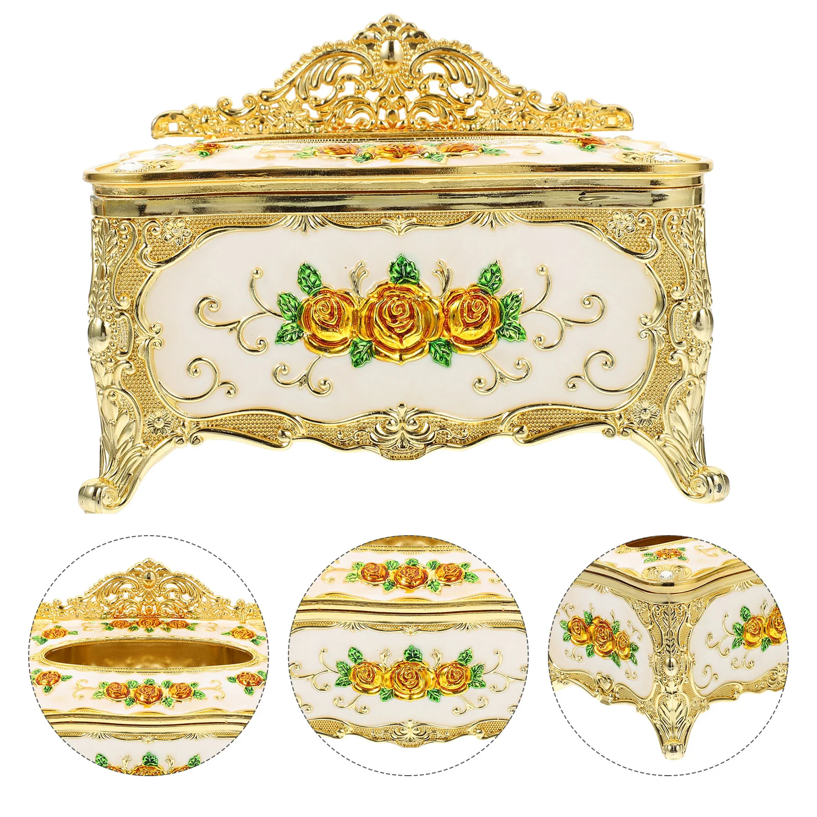 

European Style Tissue Box Decorative Tabletop Napkin Holder For Home Office Hotel Living Room Premium Plastic Paper Towel