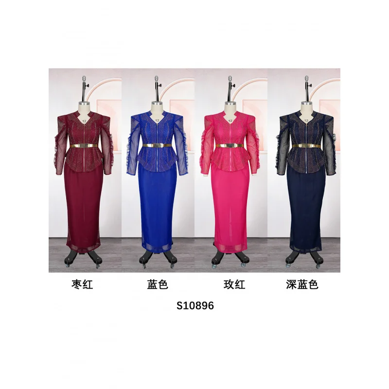 African Dresses for Woman Plus Size Dashiki Sequin Maxi Long Dress Elegant Turkey Muslim Wedding Evening Gown Africa Clothes