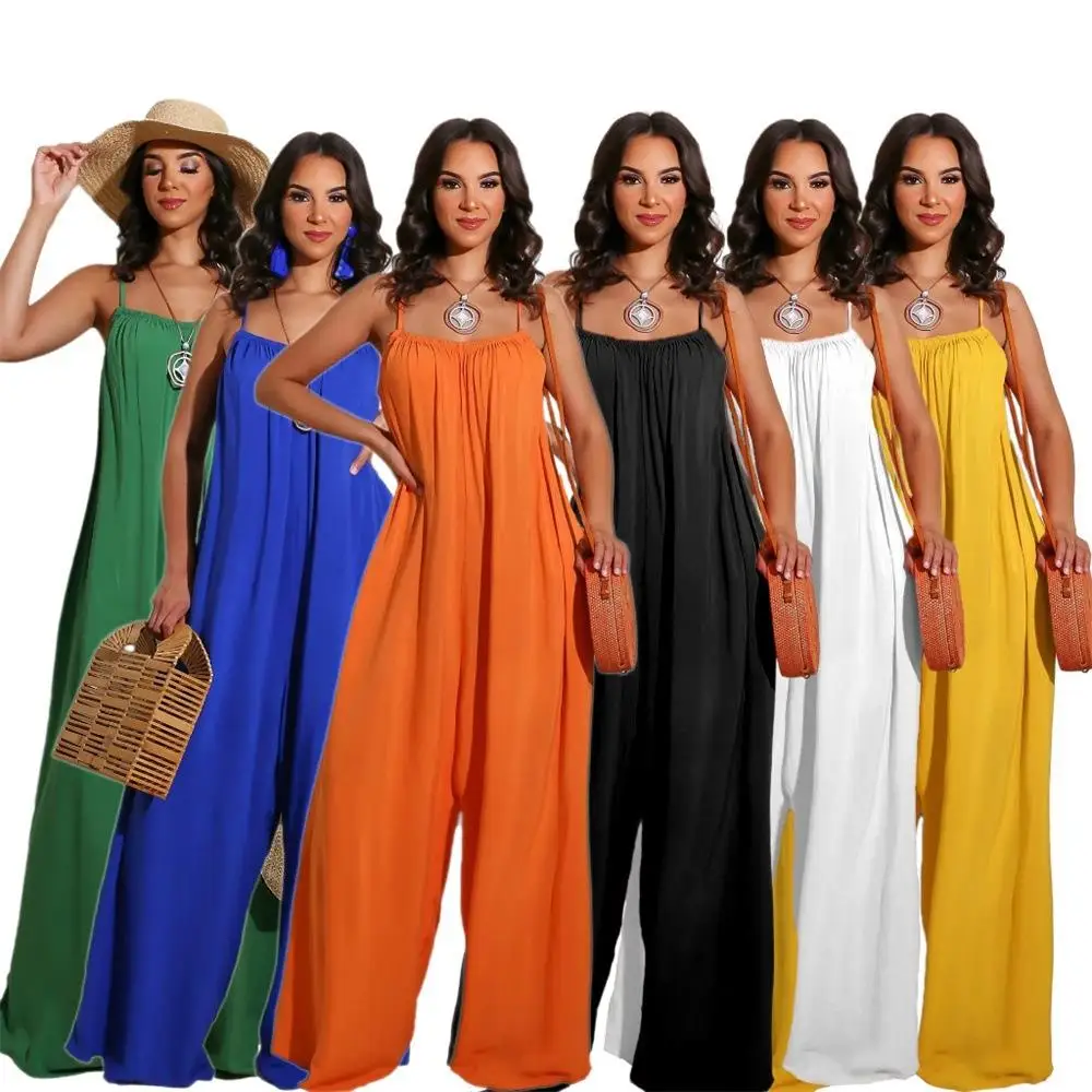 

Женский комбинезон с высокой талией, свободный крой из полиэфирного волокна, летняя коллекция, повседневные брюки, модные