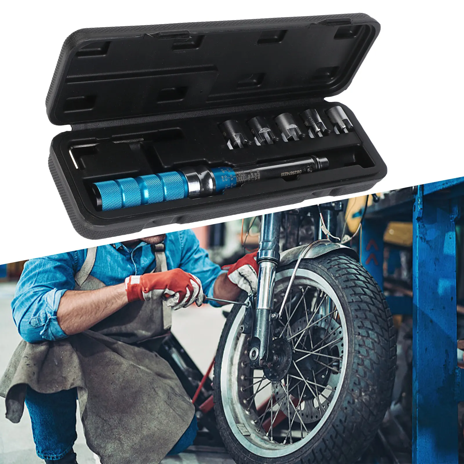 210 NM Spoke Torque Wrench for Dirt Bikes and For Motorcycles with 10 Interchangeable Heads for Effective Torque Control