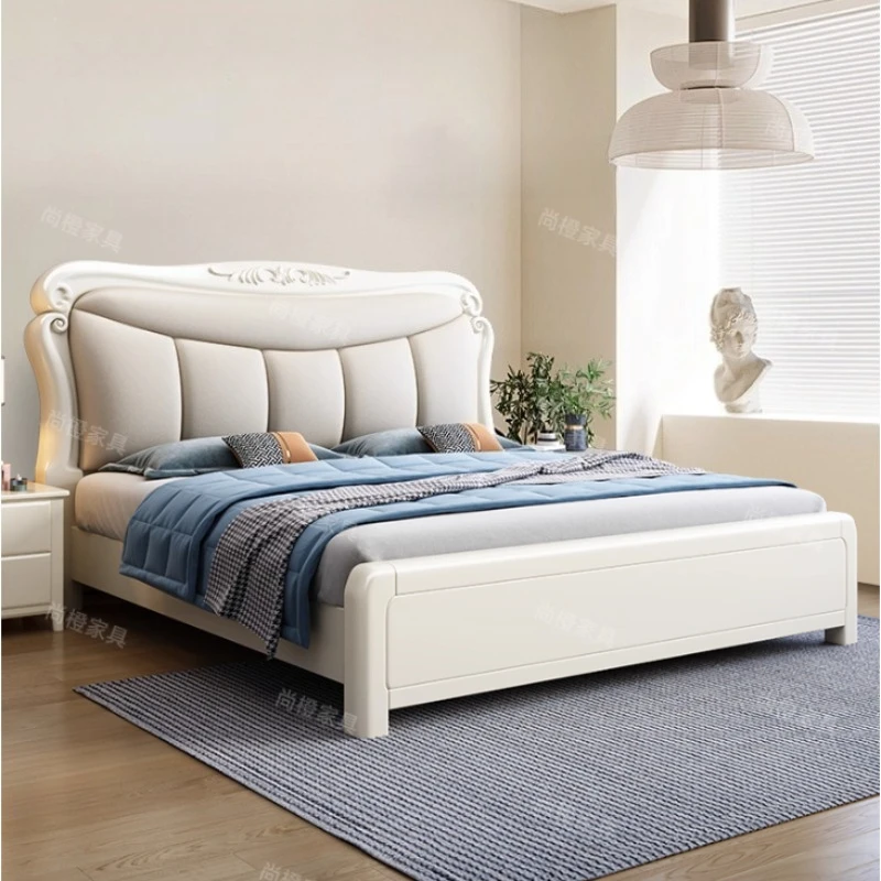 

interior wooden Double bed 180x200cm Comfortable luxury design queen size bed bedroom minimalist letto matrimoniale furniture