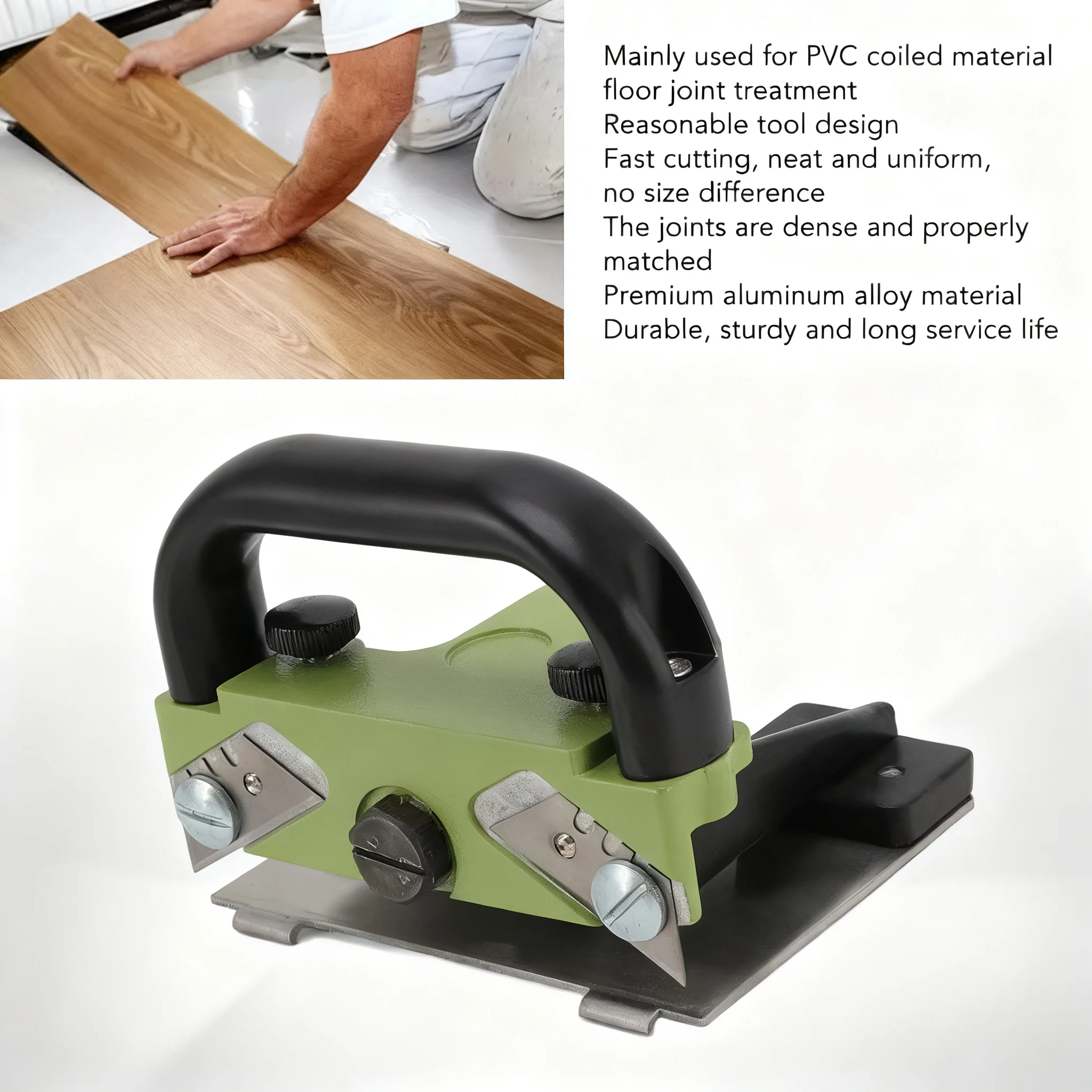 PVC Plastic Floor Skiving Tool Hand Pull Flooring Trimming Tool Aluminum Alloy Floor Sewing Machine