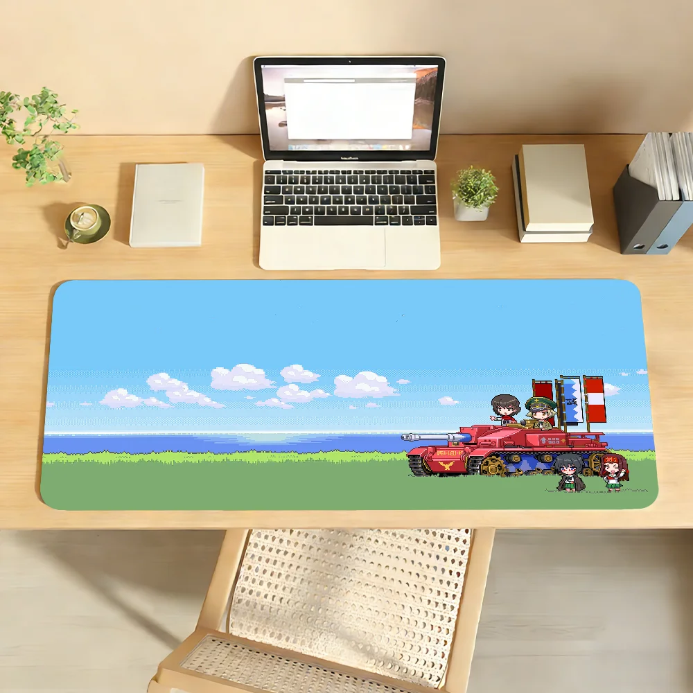 Anime G-Girls Und P-PanzerS MousePad Non-slip Locking Edge DeskMat PC Laptop Accessories Rubber Office Keyboard Game 350x900x3mm