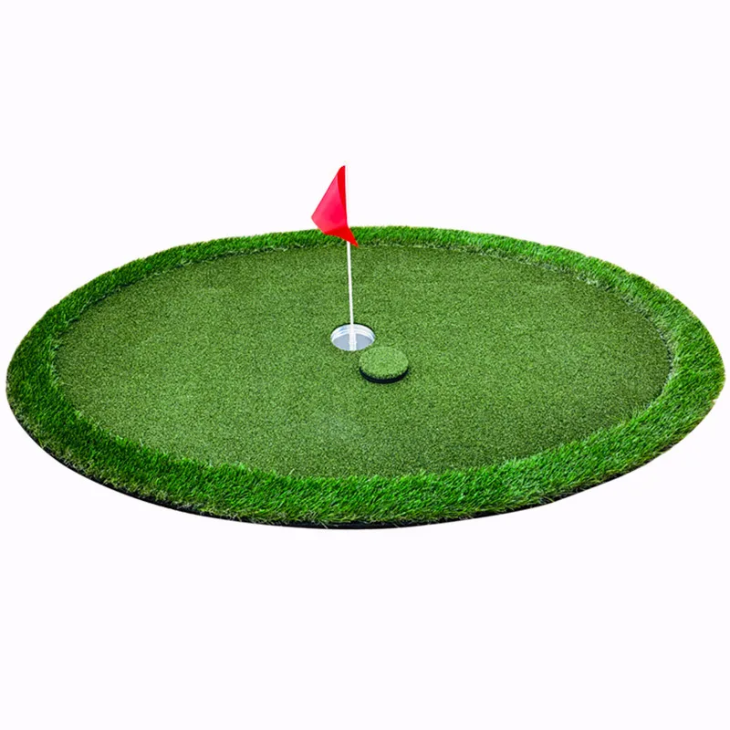 

Round Floating Artificial Putting Green Water Golf hitting mat Golf Putter Trainer