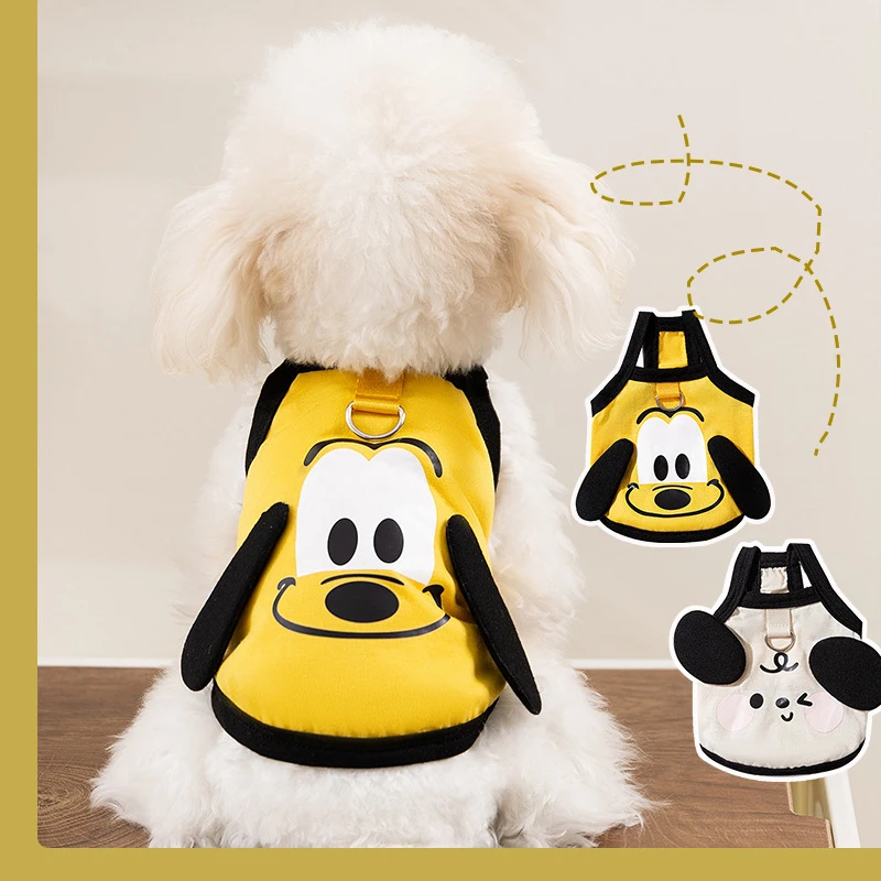 Chalecos de verano para perros felices, ropa para cachorros pequeños maltés con animales de dibujos animados, camiseta de algodón transpirable Unisex para ocio al aire libre para gatos y mascotas