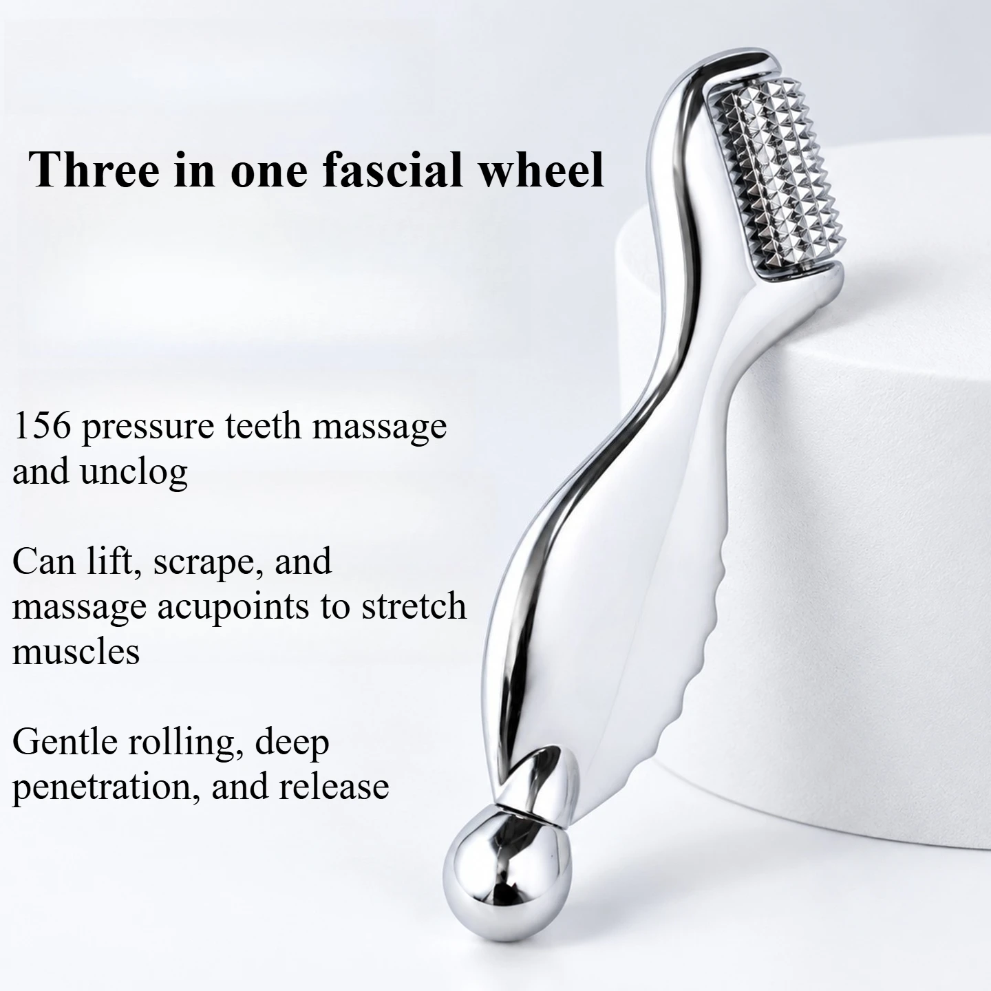 Roller Fascia Head Skin Massage Rib Pulling Stick Face Mandibular Line Firming Rib Pulling Facial Massager