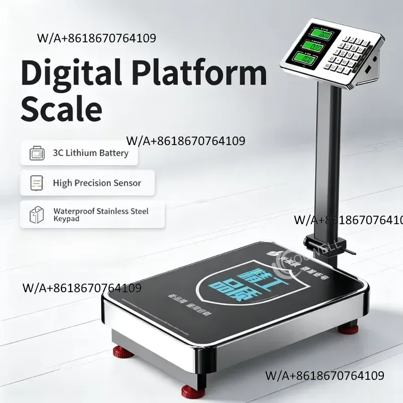40-300 kg Commercial Digital Platform Scale High Precision Stainless Steel Waterproof Keypad LED Electronic Bench Scale