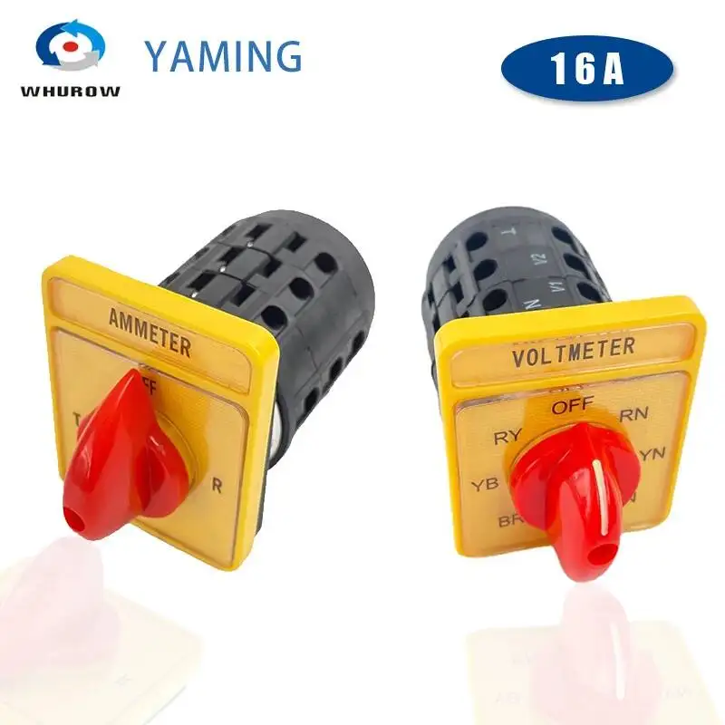 16A Ammeter Voltmeter Selector Changeover Multi Position Three Poles Rotary Cam Switch Control Motor Circuit LW6-16/3
