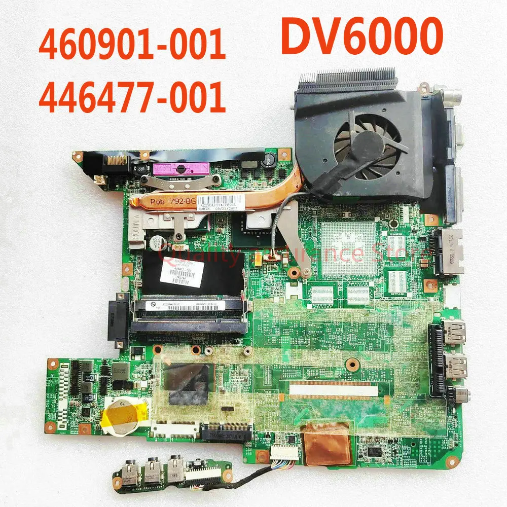 

Материнская плата для ноутбука HP Pavilion DV6000 DV6500 DV6700 DV6800 + радиатор + процессор 446477 -001 460901 -001 Материнская плата DDR2