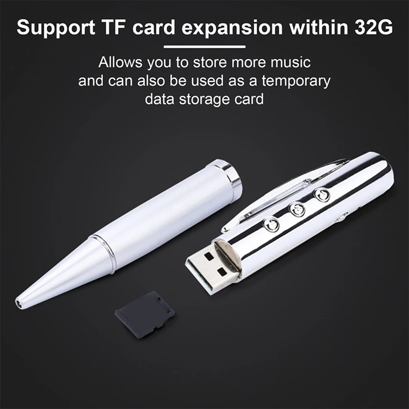 New-Pen MP3 Player USB Portable Music Player Multifunctional Student Walkman Writable Pen Player