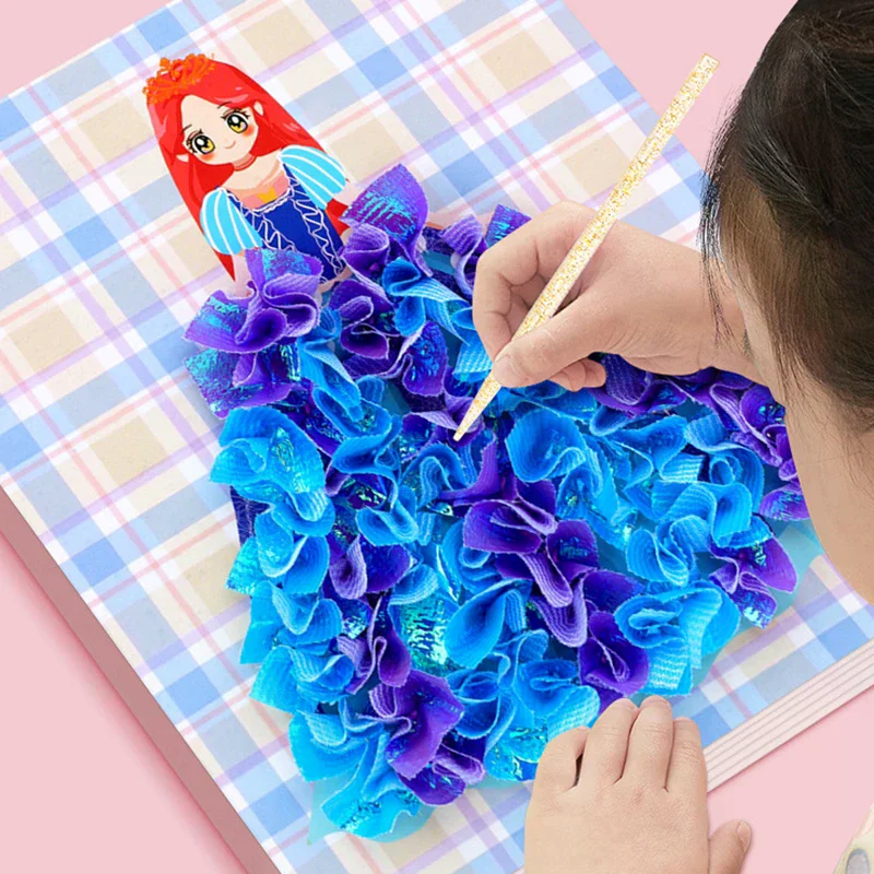 Verjaardagscadeau voor meisjes; DIY lekke schilderset; Princess Poke Board-stickers; Stof Poking Arts en Crafts Toy