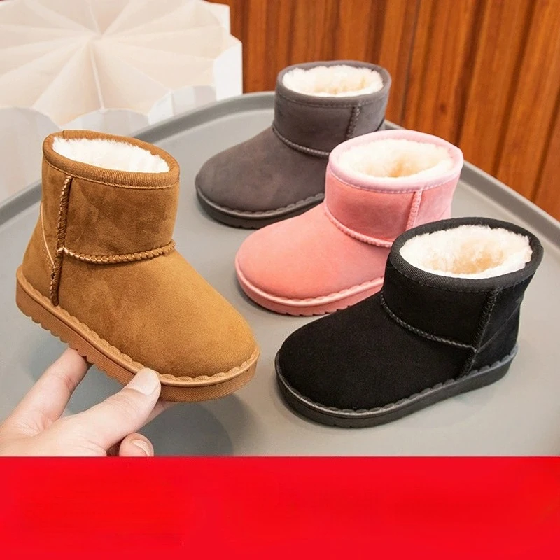 2-10Y Children's Snow Boots Winter New Cotton Shoes for Boys and Girls Thickened Warm Kids Short Boots Antiskids