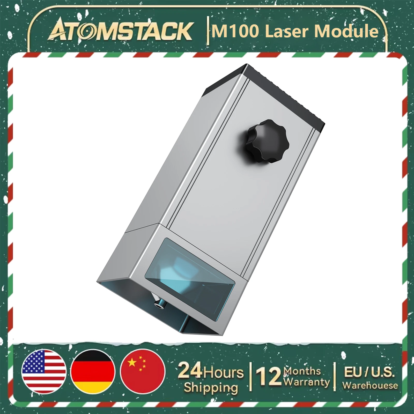 AtomStack-Módulo M100 de 130W, Láser de punto comprimido de cuatro láser, corte de acero inoxidable, acrílico MDF para grabador láser CNC 90%