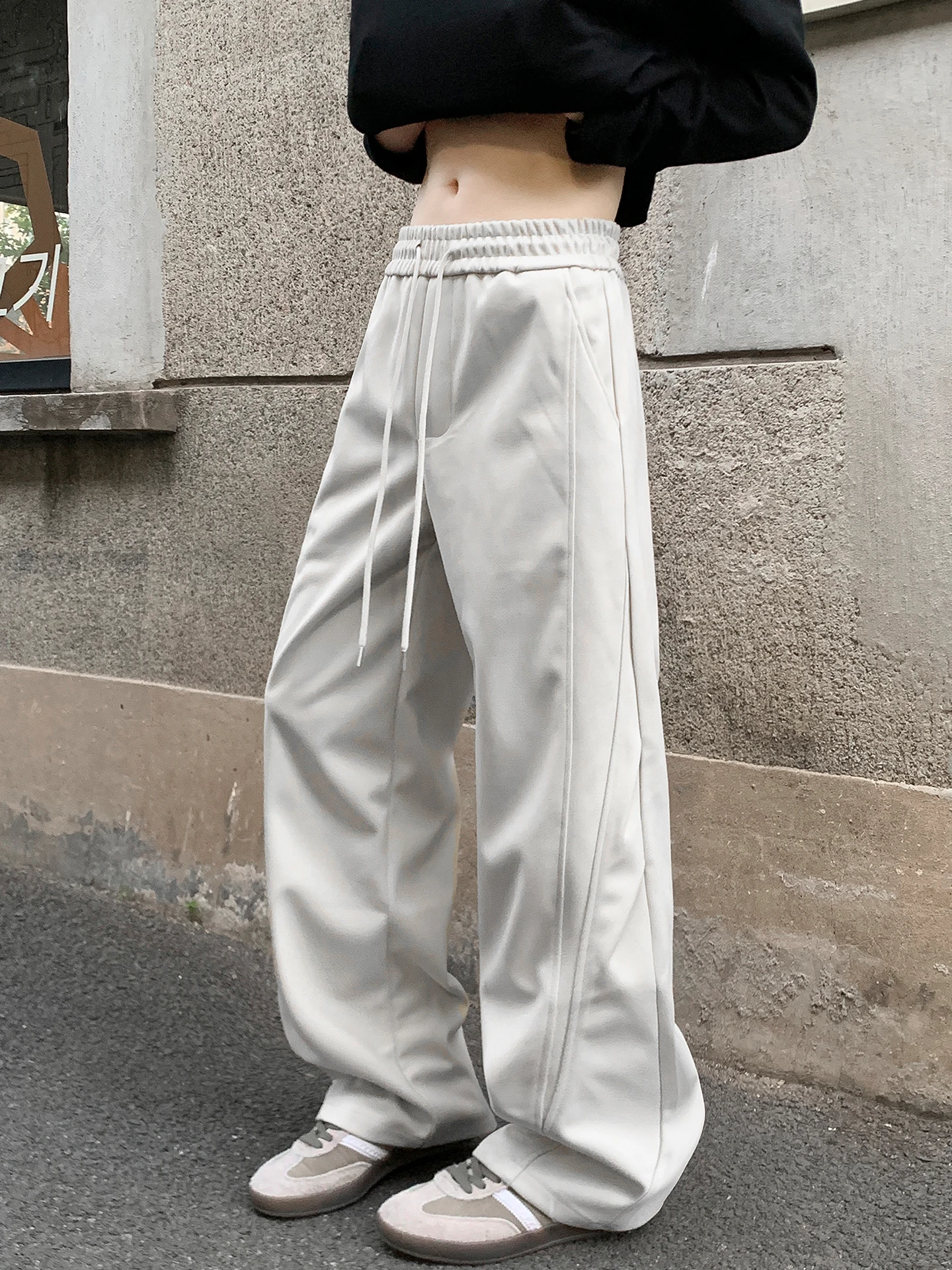 Men's Thiened Straight Leg Casual Pants Autumn Winter Spor High Street Sle Retro Teenager Cool Brand Faionable Trousers