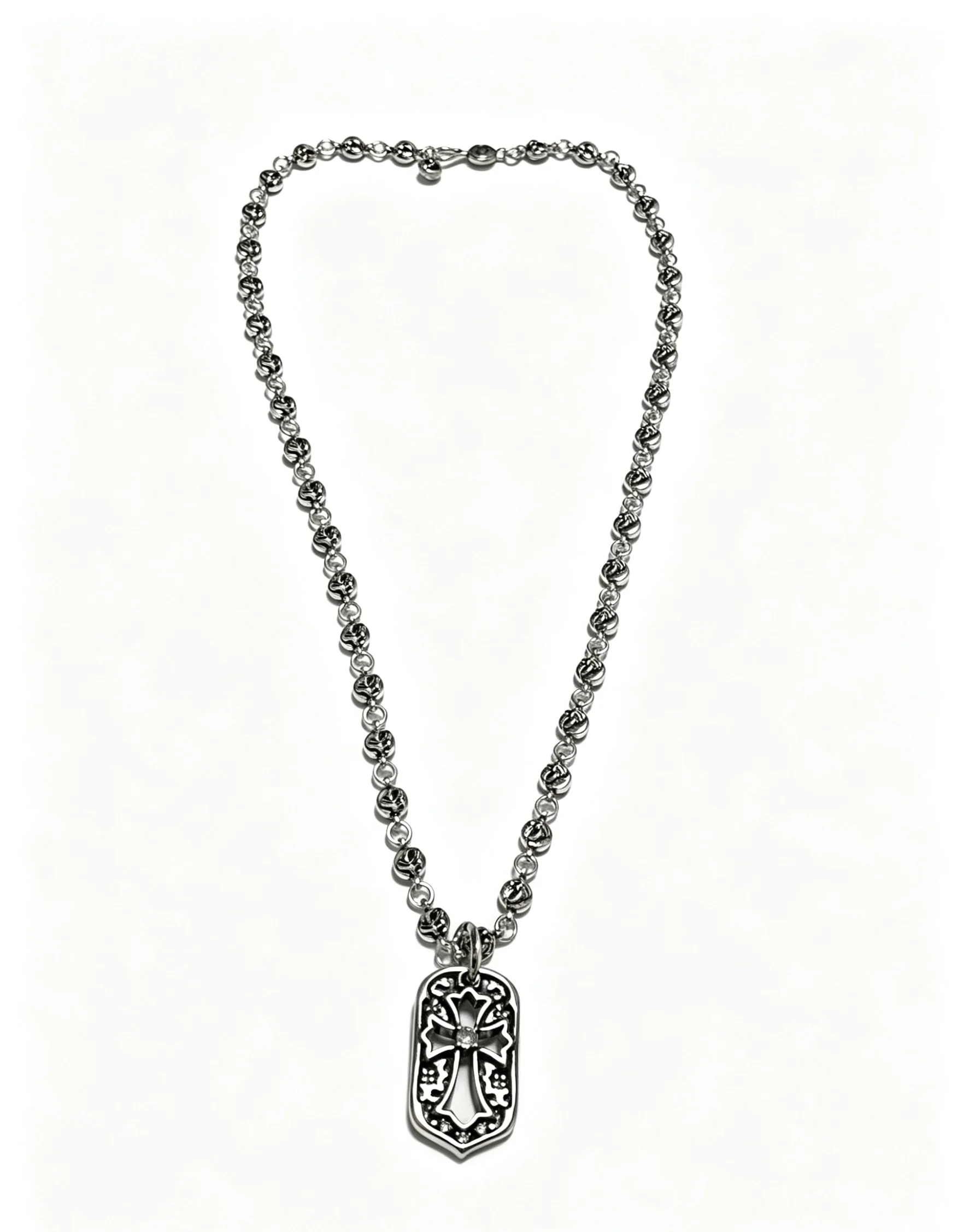 

CH retro old s925 silver ns wind couple men and women pendant long brand cross necklace jewelry