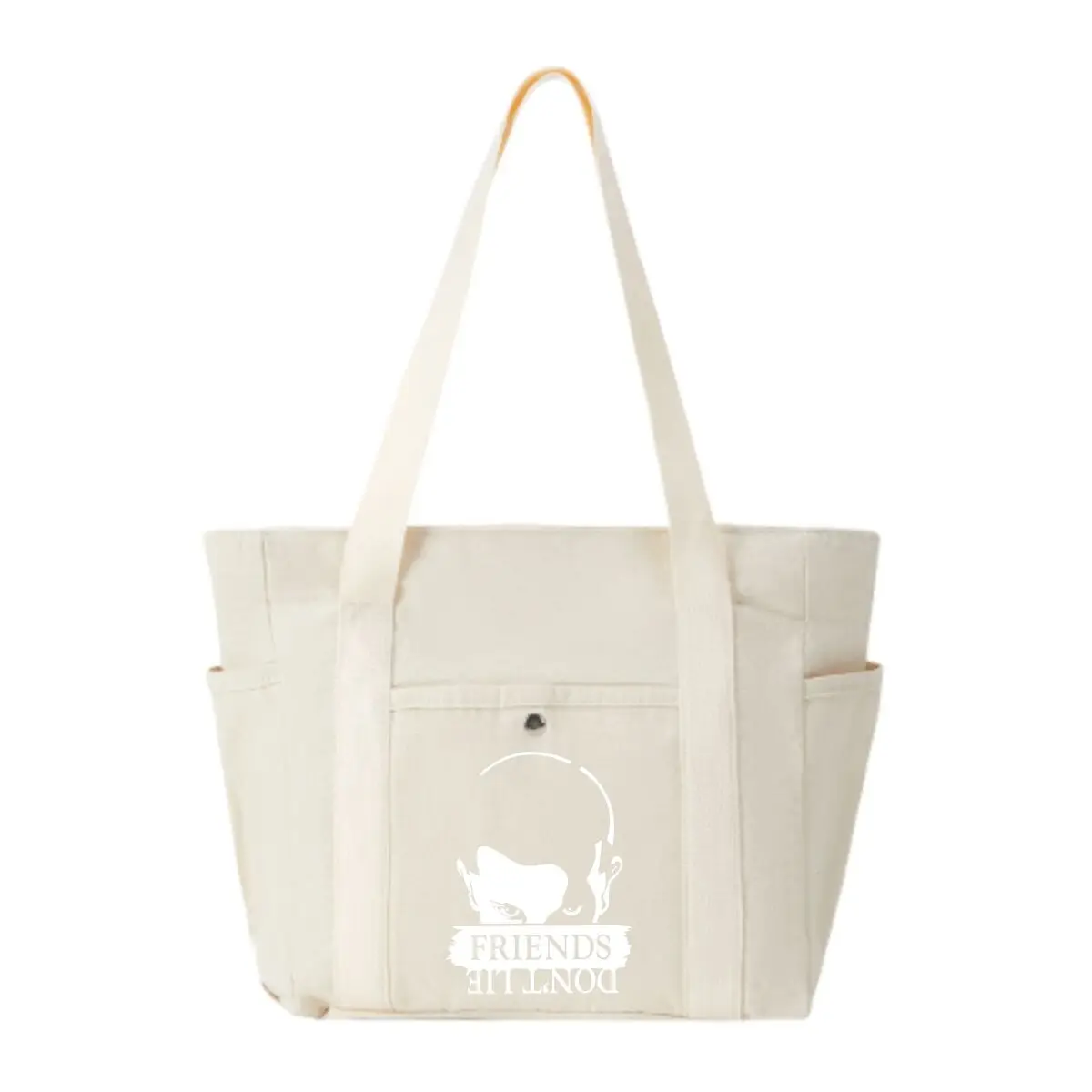 

Friends Don't Lie Outline Art Graphic Canvas Shoulder Bag Female Simple Campus Shopping Bag