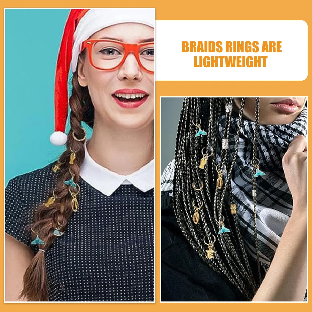 

200Pcs Dreadlock Accessories Hair Braid Rings Alloy Braiding Jewelry Durable Lightweight Hair Jewelry for Braids