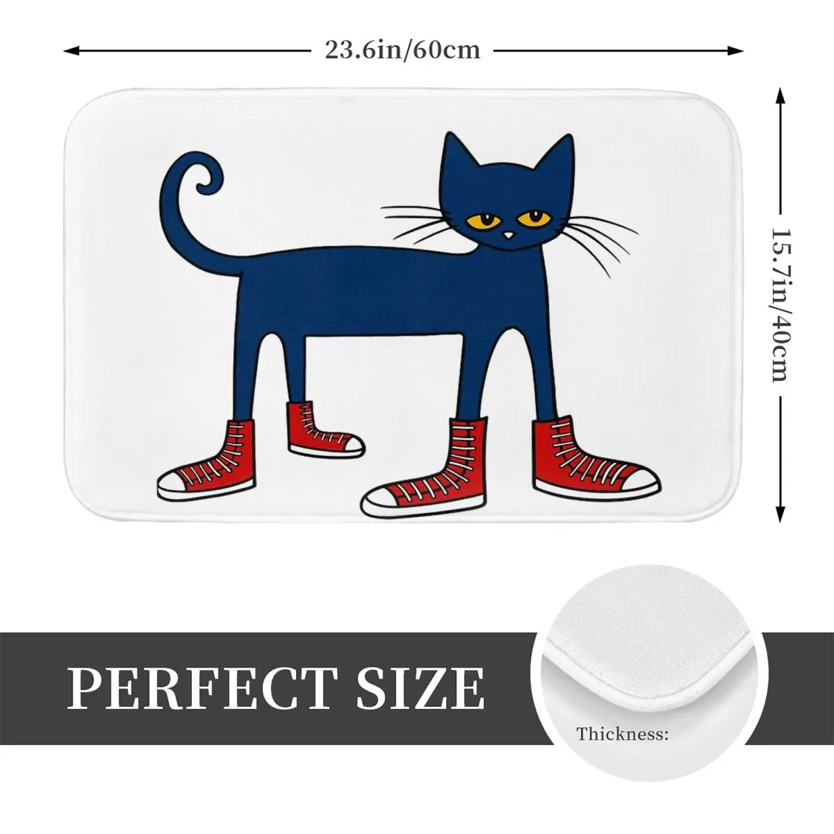 Pete The Cat Rocking In My School Shoes Doormat Kitchen Entrance Home Floor Mat Non-slip Carpet Rug for Bathroom Footpad Mats