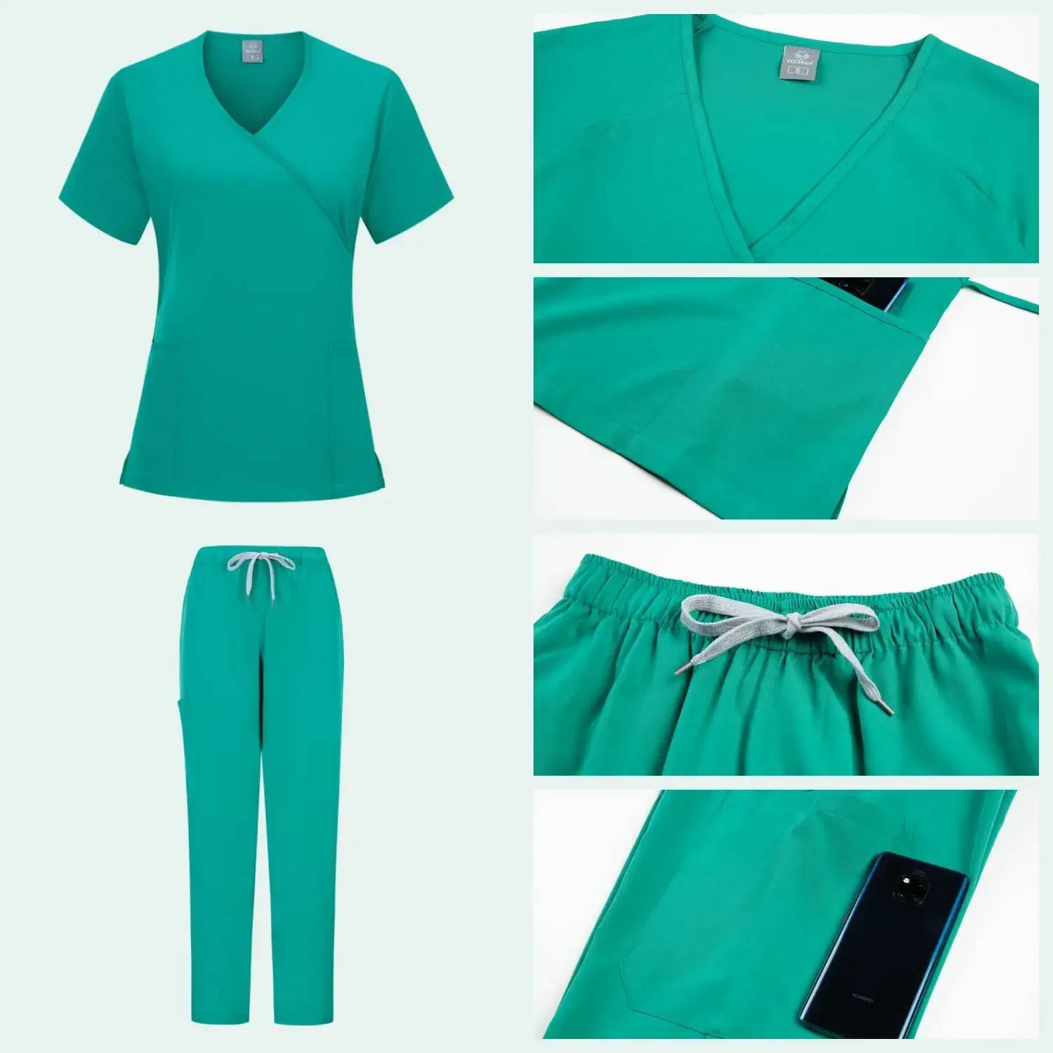 多色医療ユニフォーム女性スクラブセット病院作業スクラブスーツナースアクセサリー歯科手術スーツラボ作業服