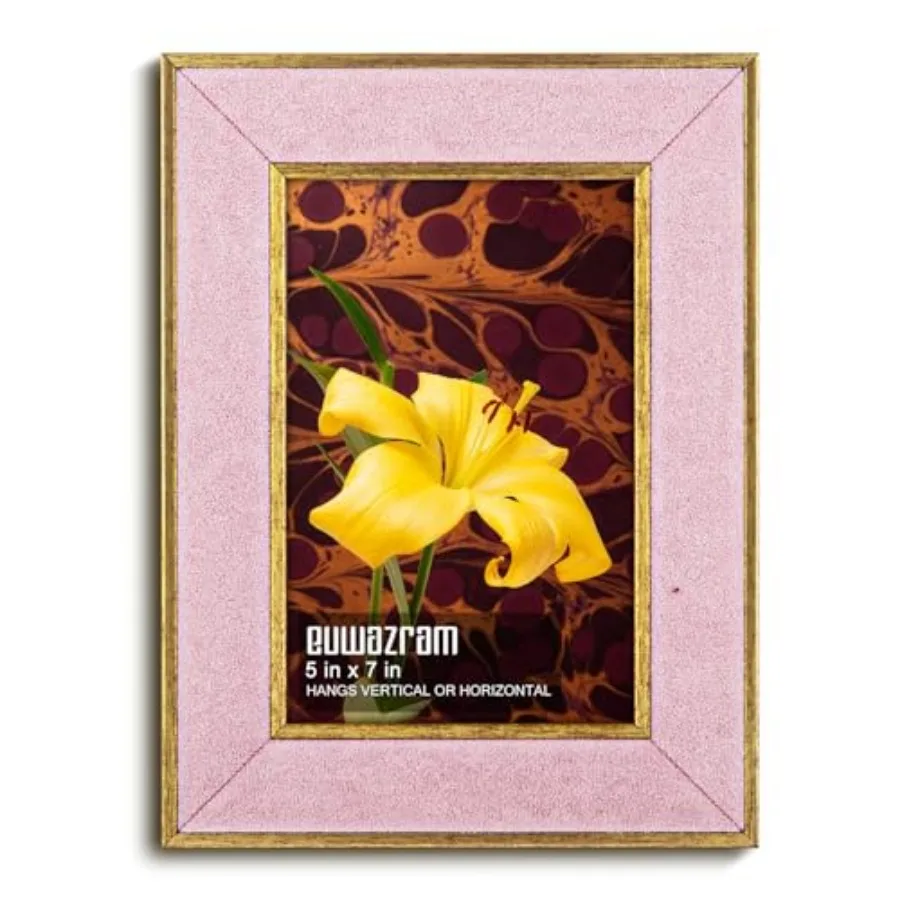 

Suede 5x7 Frame - Single Frame, Christmas Elegant 5 x 7 Poster Frame, 5x7 Picture Frame for Artwork Puzzles Photos and Movie Po
