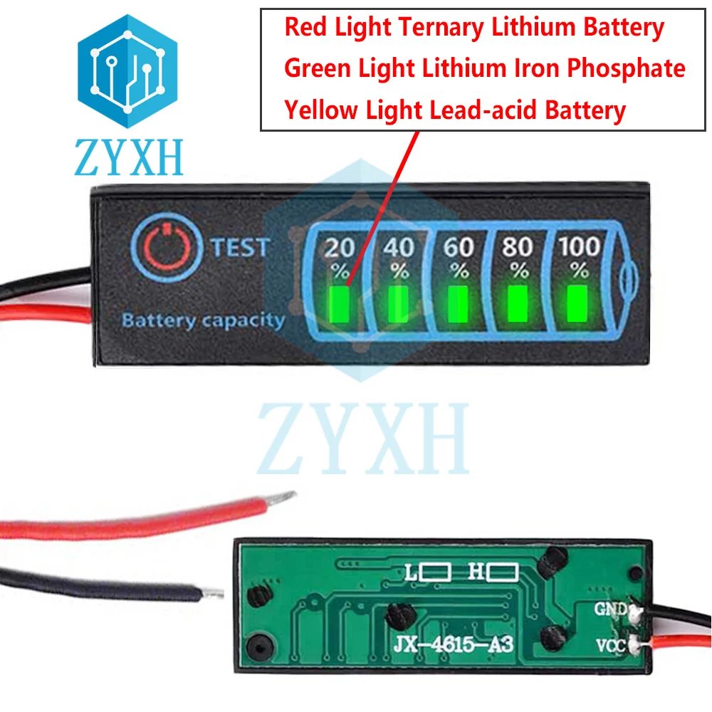 Tester wskaźnik poziomu akumulatora 1S-8S fosforan litowo-żelazowy miernik pojemności akumulatora kwasowego ołowiu wyświetlacz mocy tablicy