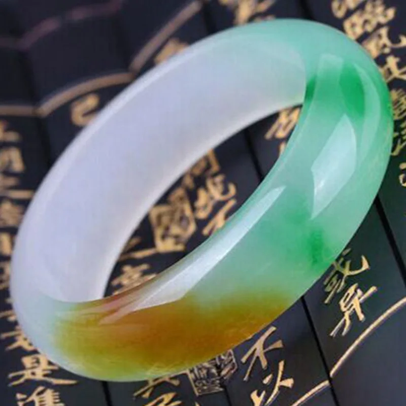 Wholesale Jade Bracelet  Ice-like Floating Flowers Quartz Rock Jade Bracelet Women's bangle