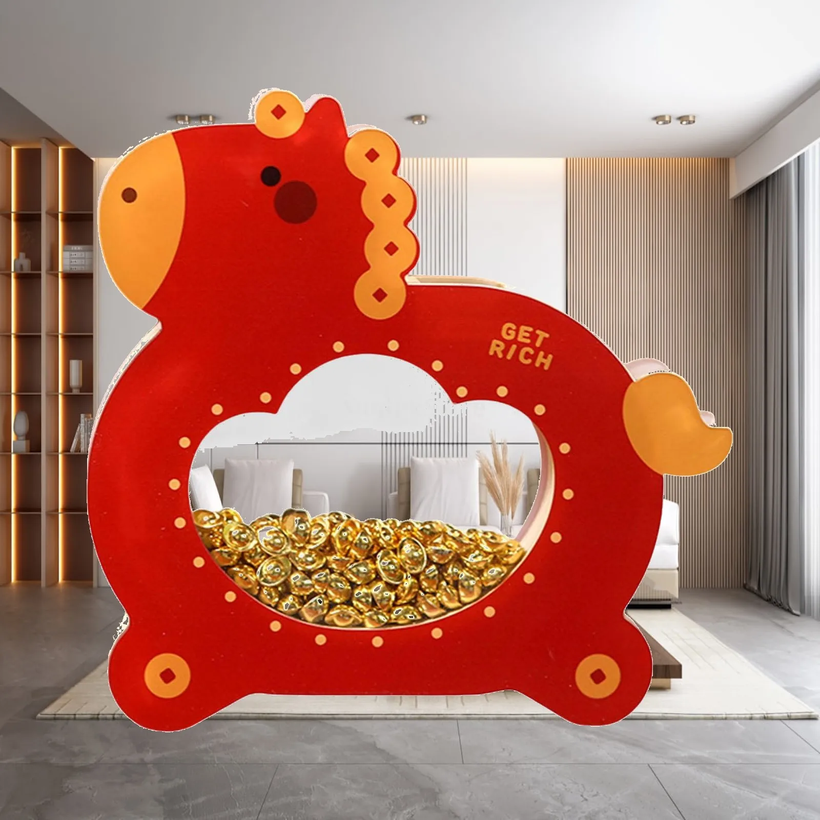 Spring Festival Horse Statue Adornment Acrylic Luxury Decorative Object Table Centerpiece for Living Room Office Chinese Style