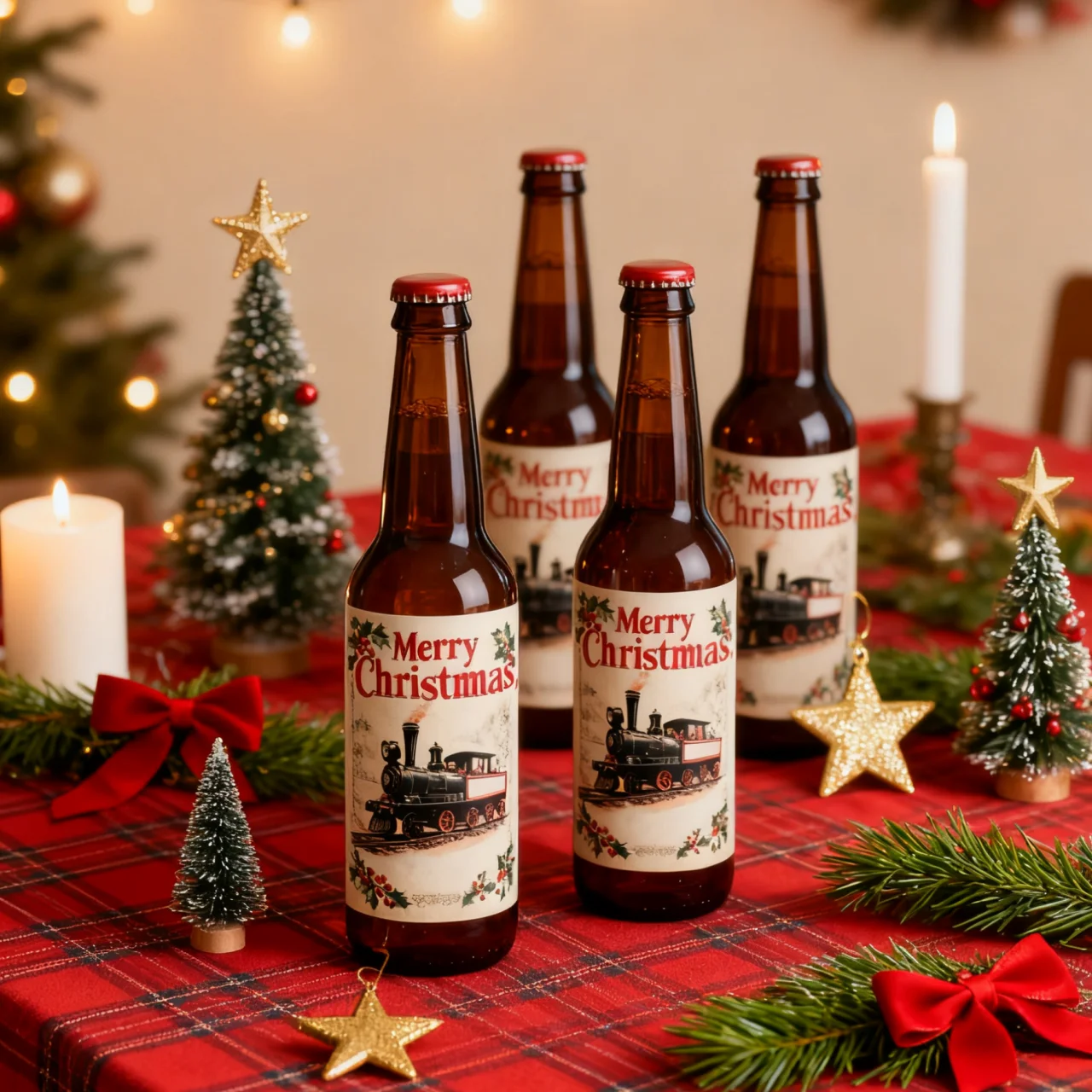 12 Uds taza de Navidad botella de vino botella de cerveza pegatinas de vidrio de agua decoraciones para cajas de regalo de fiesta Feliz Año Nuevo 2026