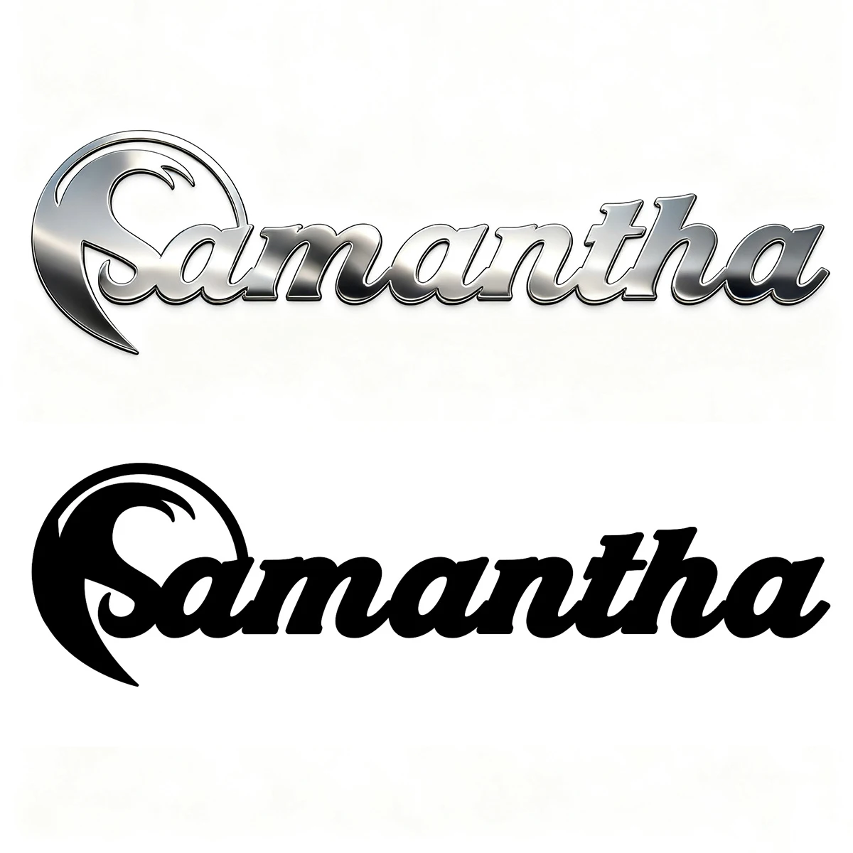 

1PC Trendy Art Font Stickers Customized Name Text Items Stainless Steel Accessories Fit Car Body DIY Decor Personalized Gifts