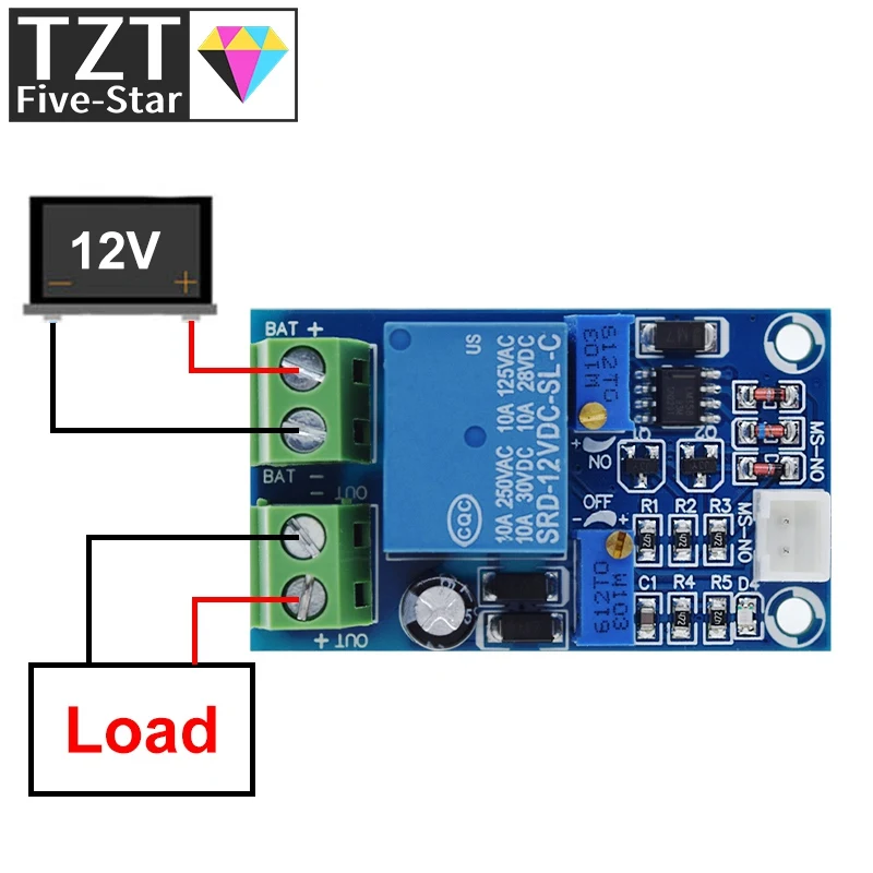 12V Battery Low Voltage Cut off Automatic Switch Recovery Protection Board Module Undervoltage Switch Module Charging Controller