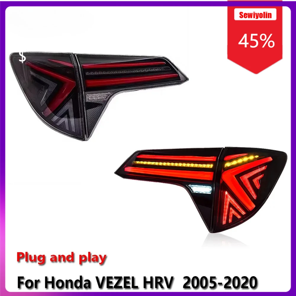 

Автомобильные светодиодные лампы Sewiyolin в сборе для HONDA VEZEL HRV 2005-2020, автомобильные противотуманные фары DRL, стоп-сигналы поворота