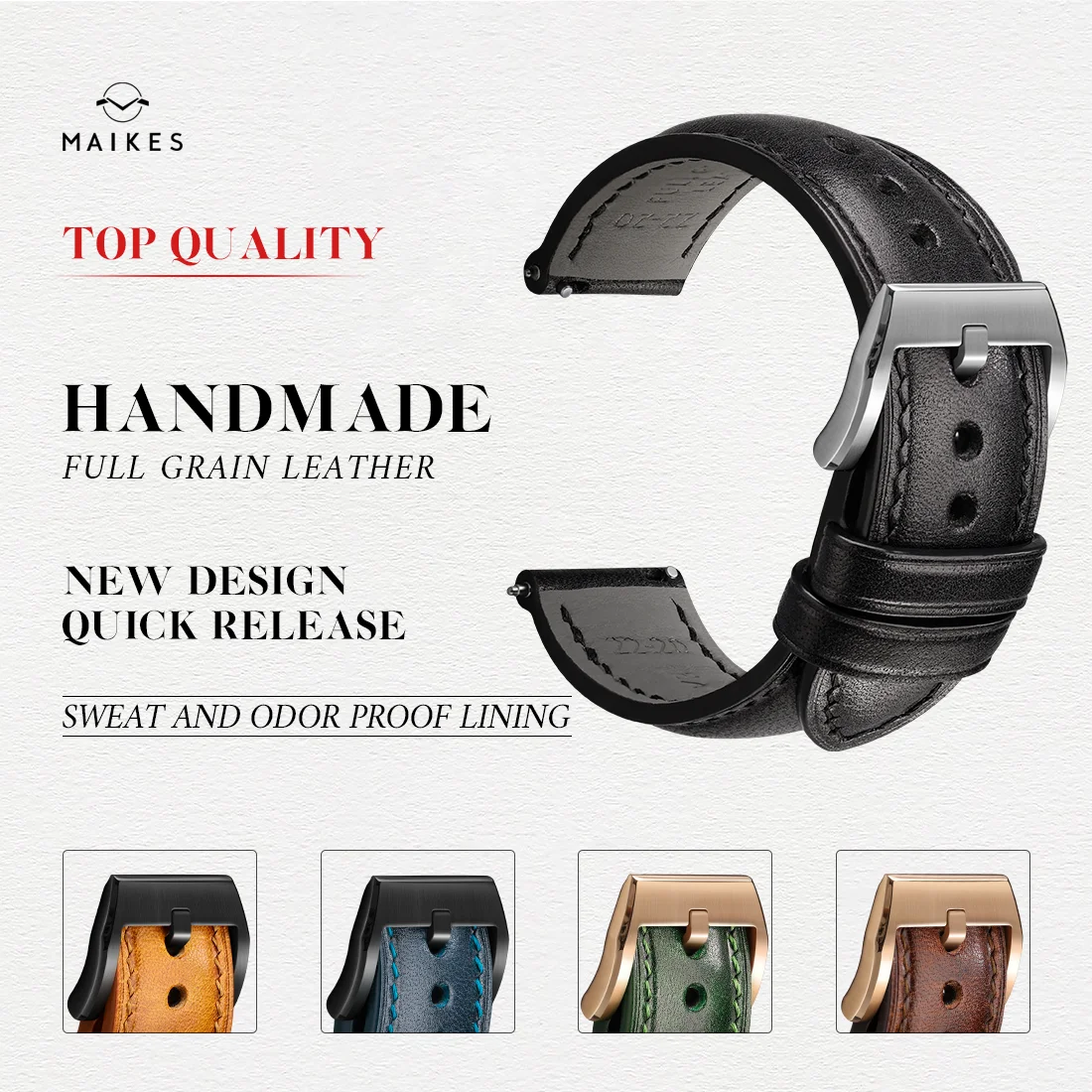 

MAIKES ручной работы итальянский ремешок для часов из телячьей кожи, быстросъемный 19 мм, 20 мм, 21 мм, 22 мм, 24 мм, аксессуары для часов, ремешки для часов