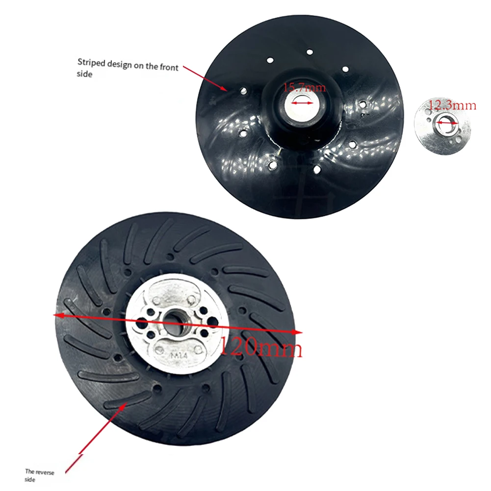 4 57inch Backing Pad for Angle Grinders with Spiral Ribs and Air Holes for Improved Cooling and Extended Resin Fiber Disc Life