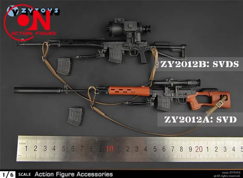 ZYTOYS ZY2012 SVD SVDS 1/6 مقياس بندقية قنص بندقية نموذج البلاستيك المشهد الدعائم صالح 12 بوصة الجندي عمل الشكل الجسم #2