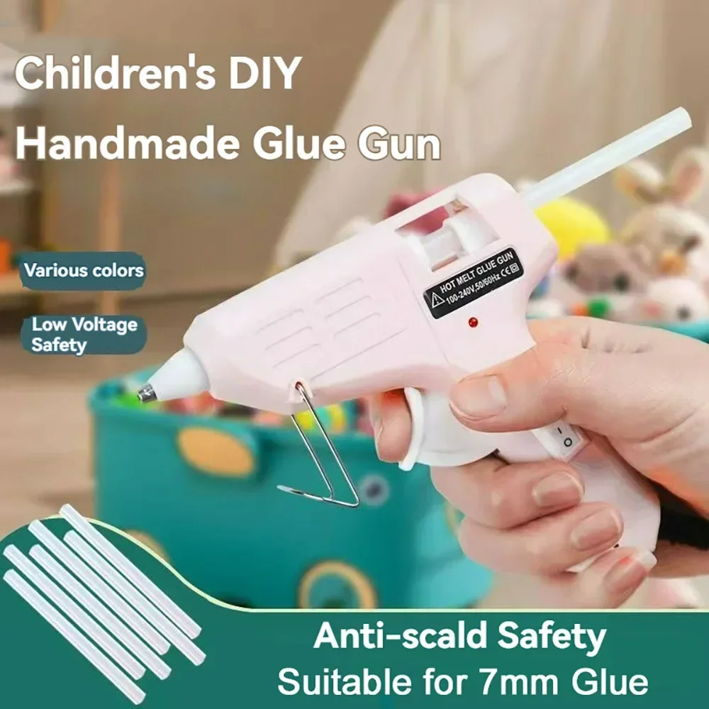 

Children's Hot Silicone Gun Anti-Scalding Handmade DIY Household Hot Melt Glue Gun 7Mm Glue Stick Adhesive Glue Gun 110V-220V