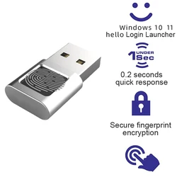 U8 Plus USB Fingerprint Reader Module Device Biometric Scanner for Windows 10 11 Hello Dongle Laptops PC Security Key