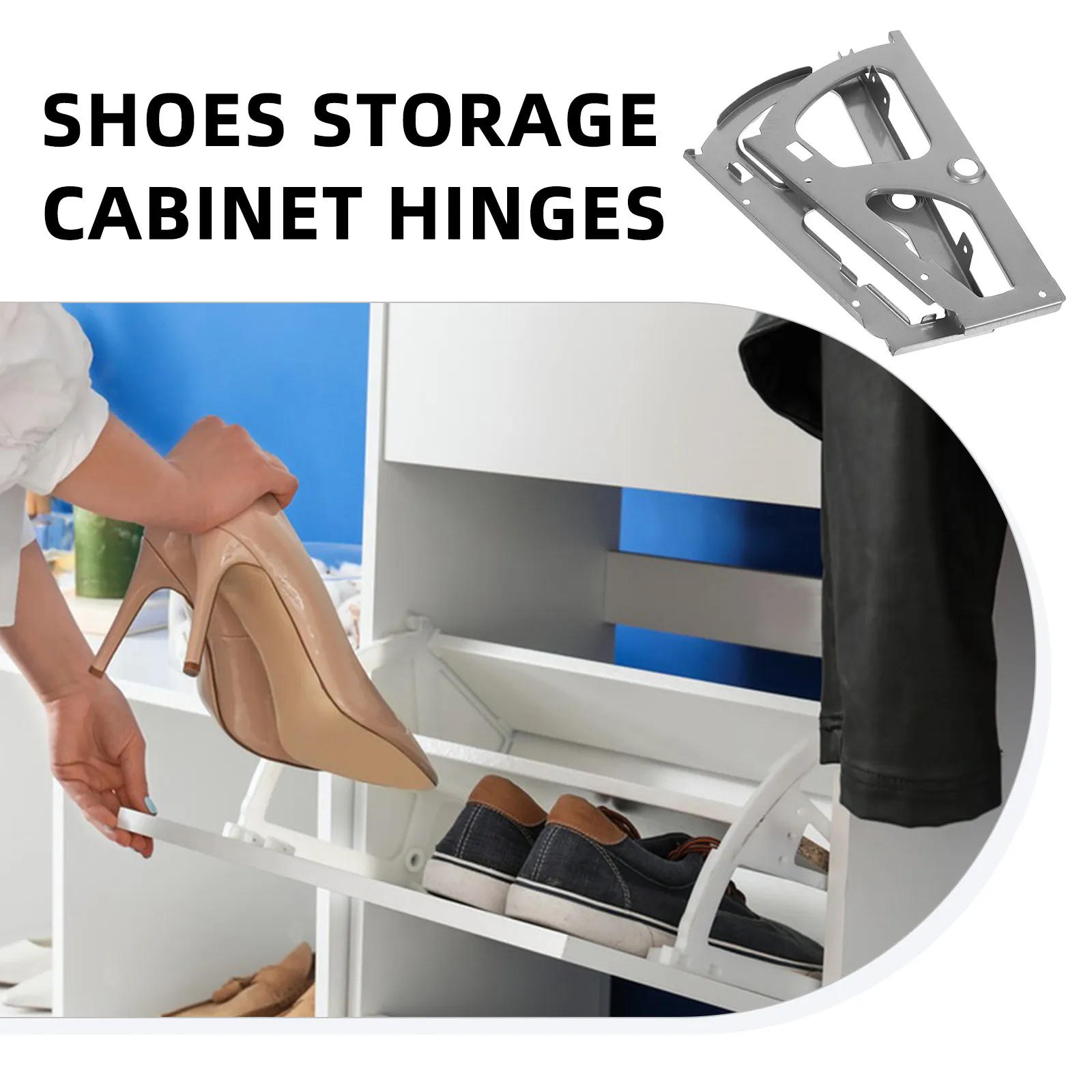 1Pair Flip Frame Stainless Steel Drawer Hinges Single-Layer Shoe Cabinet Hardware for Home Office Storage Replacement Parts