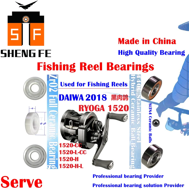 

Ceramic Bearings For 2018 DAIWA RYOGA 1520-CC/1520L-CC/1520H/1520HL Serise Baitcasting Fishing Reels |Ball Bearings