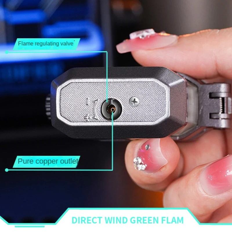 Portable Personalized Metal Windproof Lighter Red Flame Butane Gas Lighter Cigarette Lighters Smoking Accessories 2023 NEW