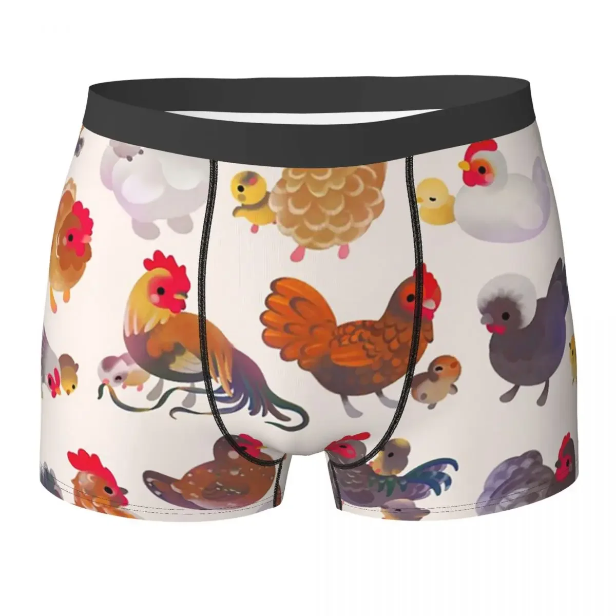 Boxer Underpants Shorts Chicken And Chick - Pastel Panties Male Comfortable Underwear for Homme Man Boyfriend Gift