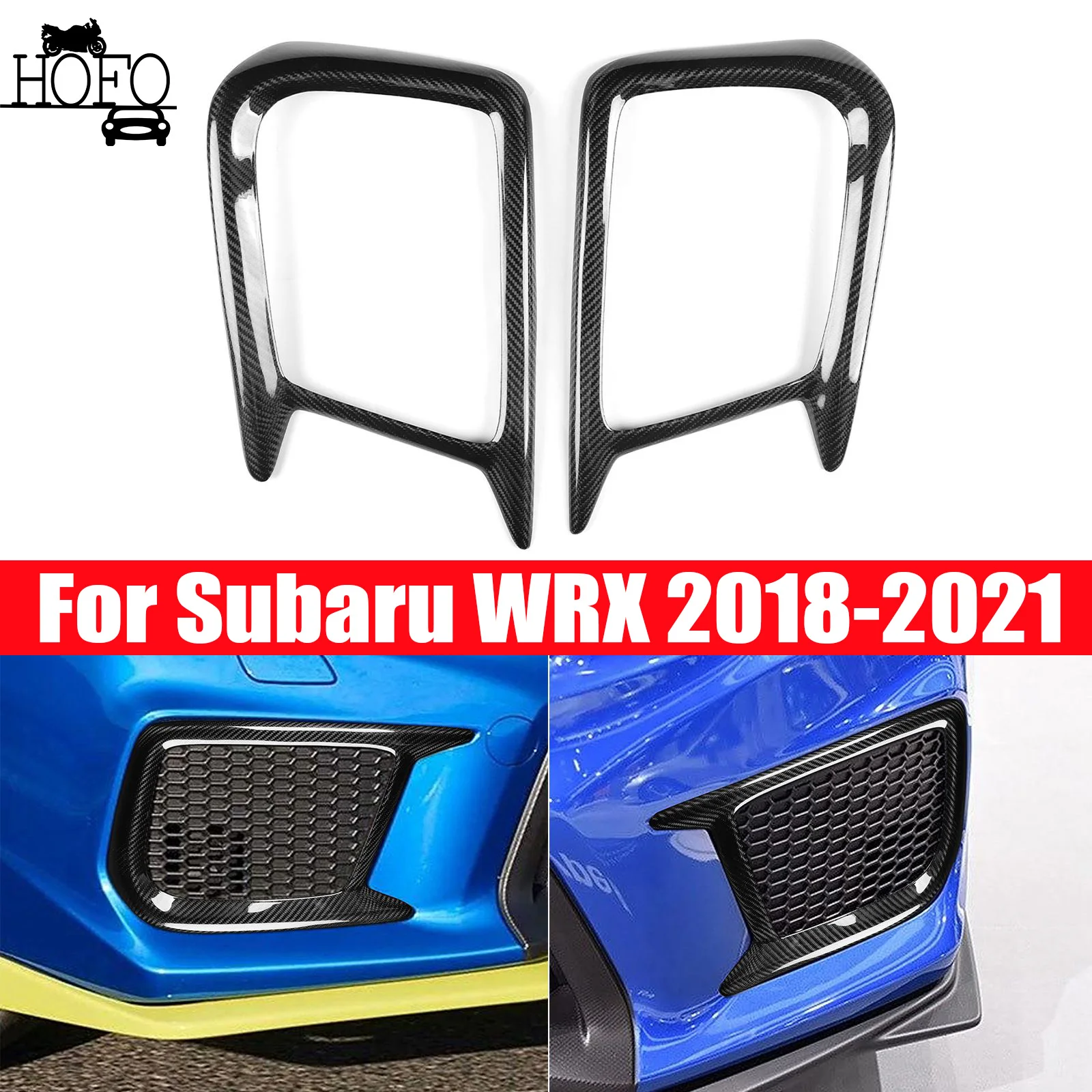 

For Subaru WRX STI 2018-2021 Real Carbon Fiber Front bumper Fog Light Lamp trim