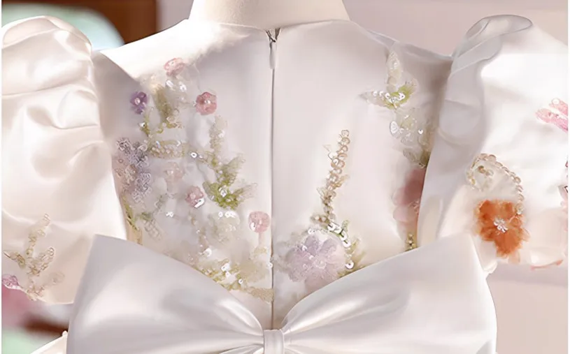 High-End-Prinzessin-Kostüm für Kinder, Klavieraufführung des Gastgebers, Geburtstag, Mädchen-Partykleider, A4685, Vestidos, Blumenmädchenkleider – Detail 9