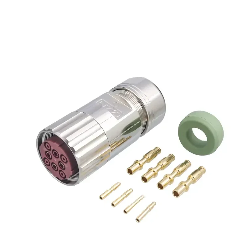 for Servo motor M40 Electrical Waterproof Crimp Circular Connector Heavy Duty Drive Power Supply 6-8 Pin Straight Female Plug