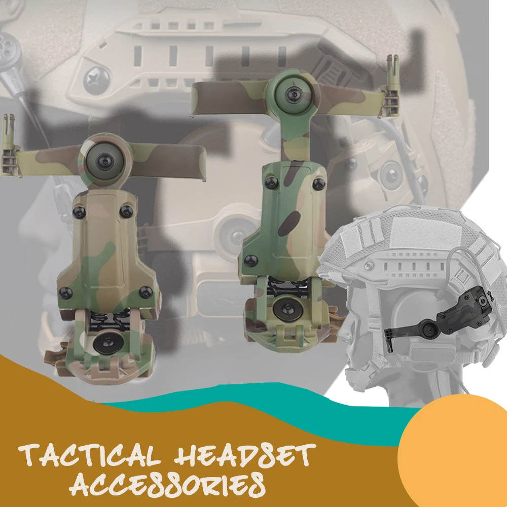 

Tactical Helmet Rail Adapter Multi-Angle Rotation Outdoor Arc Rail Compatible C-Series Headphone Stand Airsoft Helmet Accessory