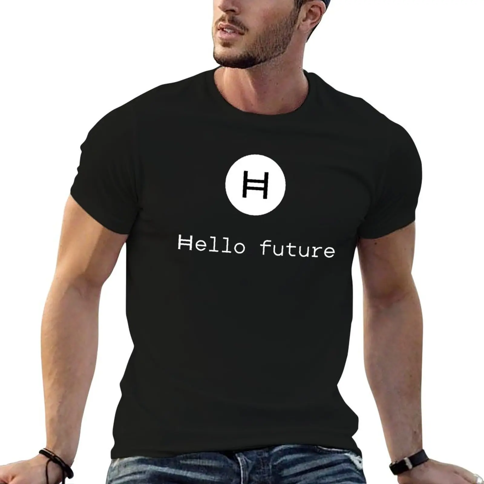 Hedera Hashgraph, Hello Future, HBar Token Crypto, HBAR Coin, Crypto Gift T-Shirt Large Size Basic Casual T-Shirt