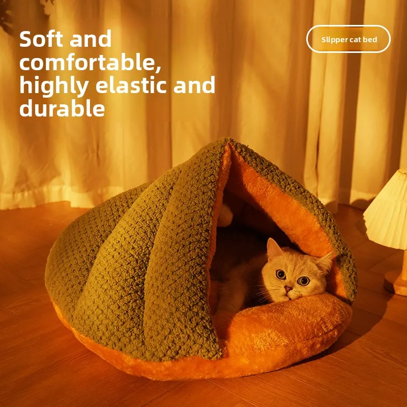 

Warm Winter Nest Semi-Closed Style Small House Sleeping Pet Bed All-Season Universal Dog House Pet Supplies