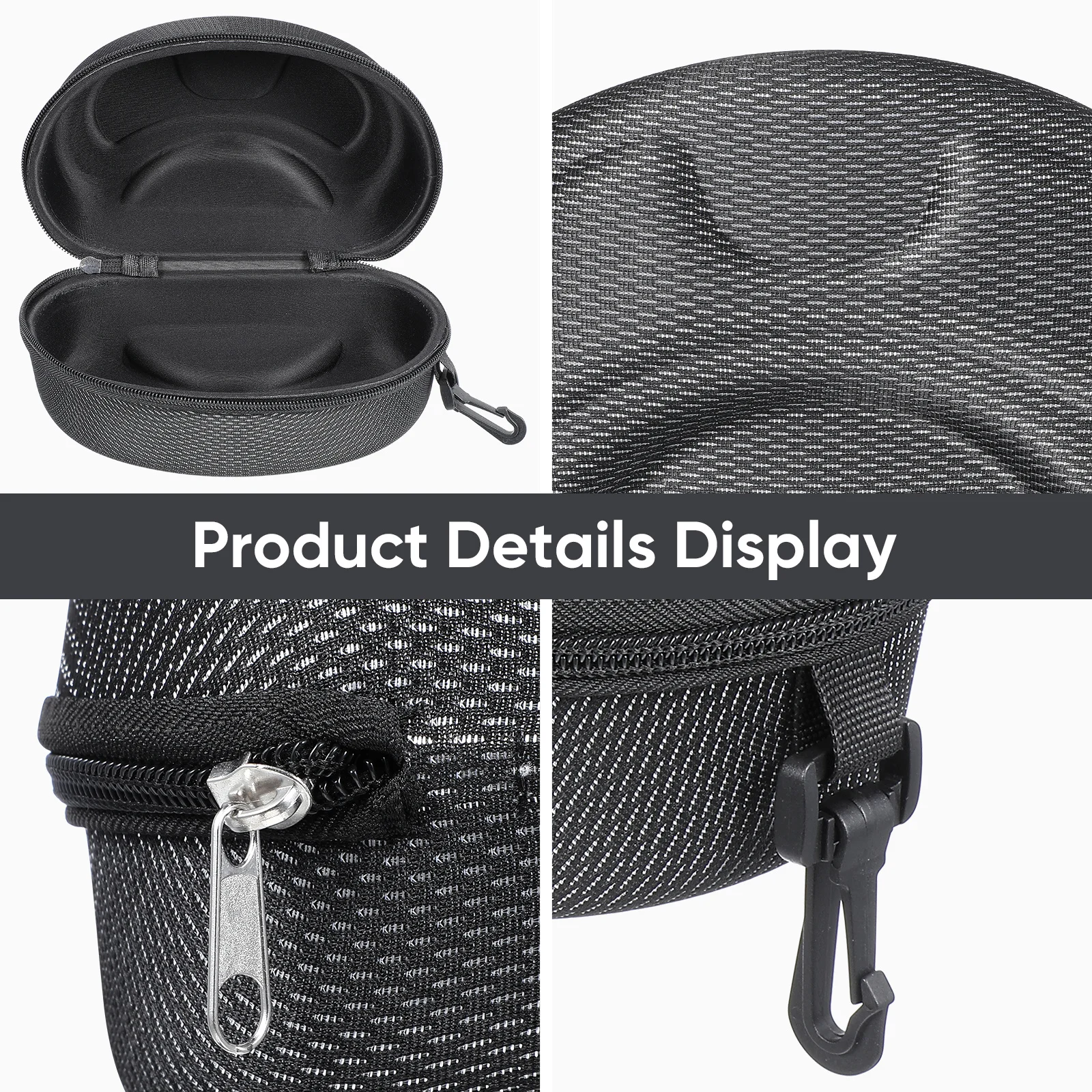 

2Pcs Glasses Case for Ski Snowboard Eva Hard Shell Protection Anti Crush Goggle Box with Zipper Portable Carry Hook