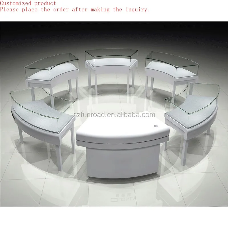 

Custom.Customized Retail Store Round Design Jewelry Display Cabinet Furniture for Jewelry Shop Display showcase