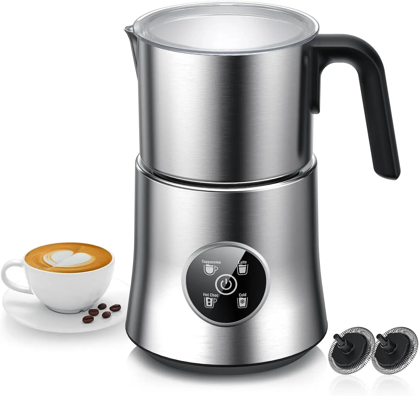 

Large Capacity Detachable Electric Milk Frother Steamer, Auto Warm Cold Foam Maker for Coffee Hot Chocolate, BPA Free